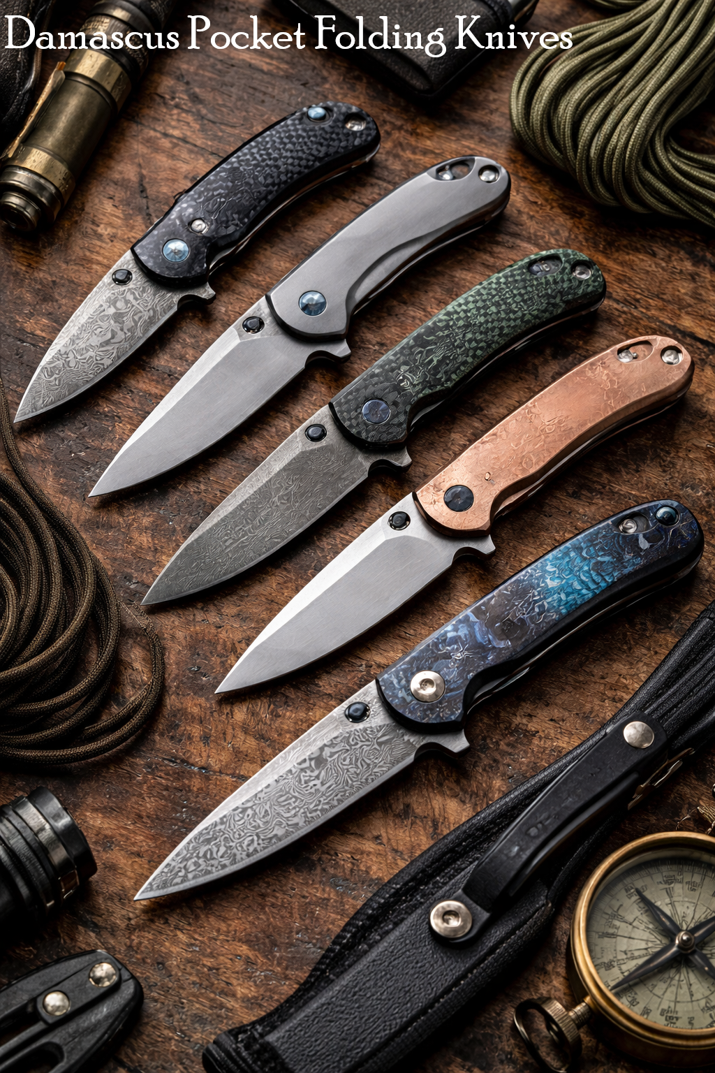 Damascus Pocket Folding Knives