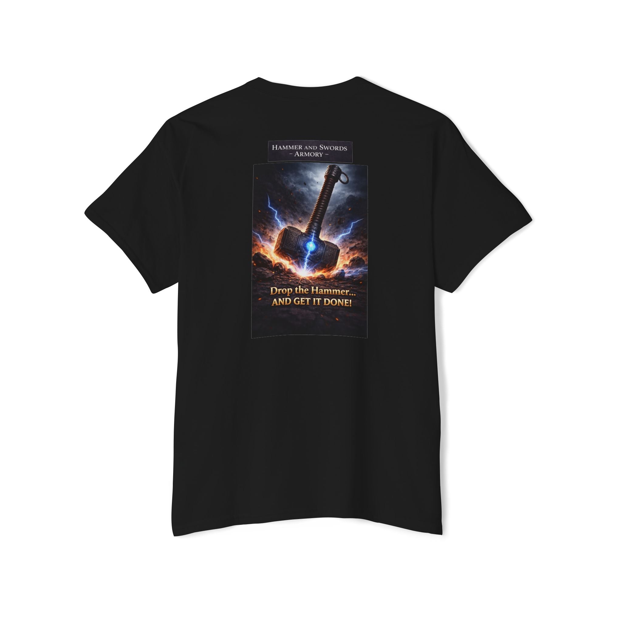 Hammer Pocket Tee — 'Drop the Hammer and Get It Done' Graphic Pocket T-Shirt