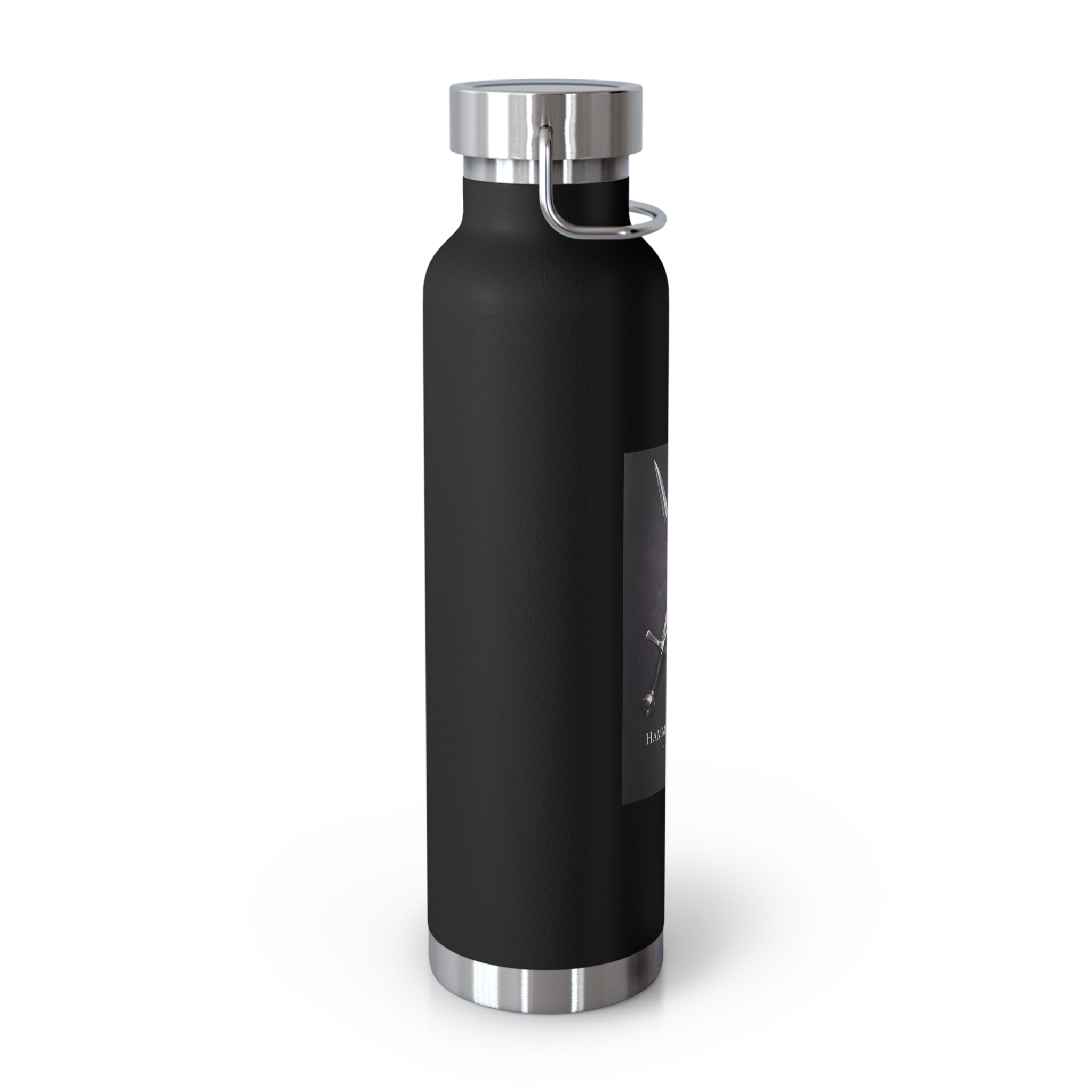 22oz Copper Vacuum Water Bottle — Hammer & Sword Armory Graphic
